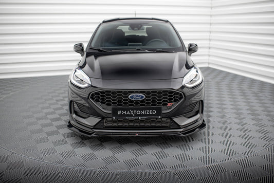 Front Ansatz V.4 für Ford Fiesta ST / ST-line Mk8 Facelift schwarz Hochglanz