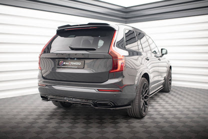 Mittlerer Cup Diffusor DTM Look Heck Ansatz für Volvo XC90 R-Design Mk2 Facelift schwarz Hochglanz