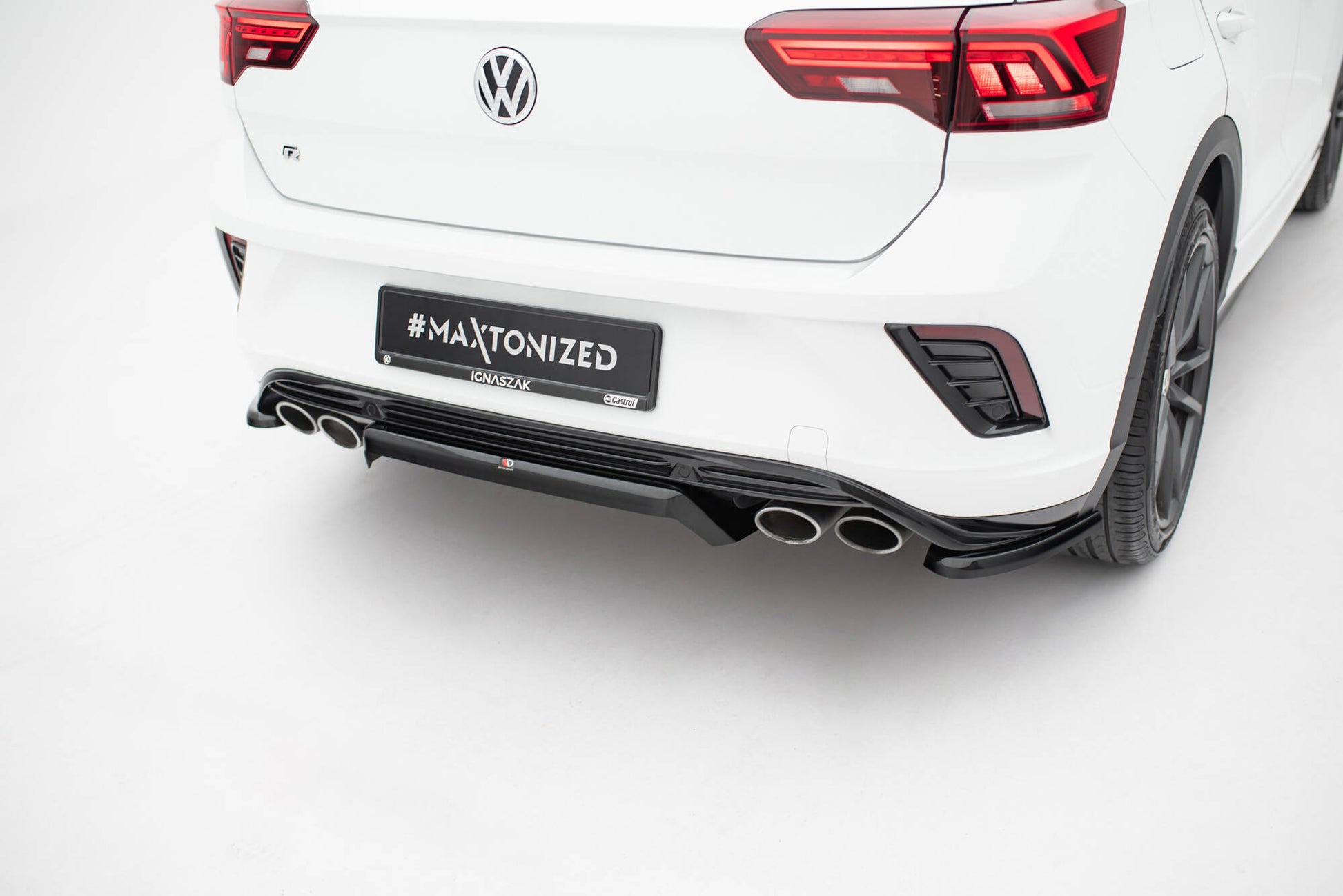 Mittlerer Diffusor Heck Ansatz DTM Look für VW T-Roc R Mk1 schwarz Hochglanz