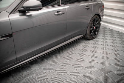 Seitenschweller Ansatz für Jaguar XF R-Sport Mk2 schwarz matt