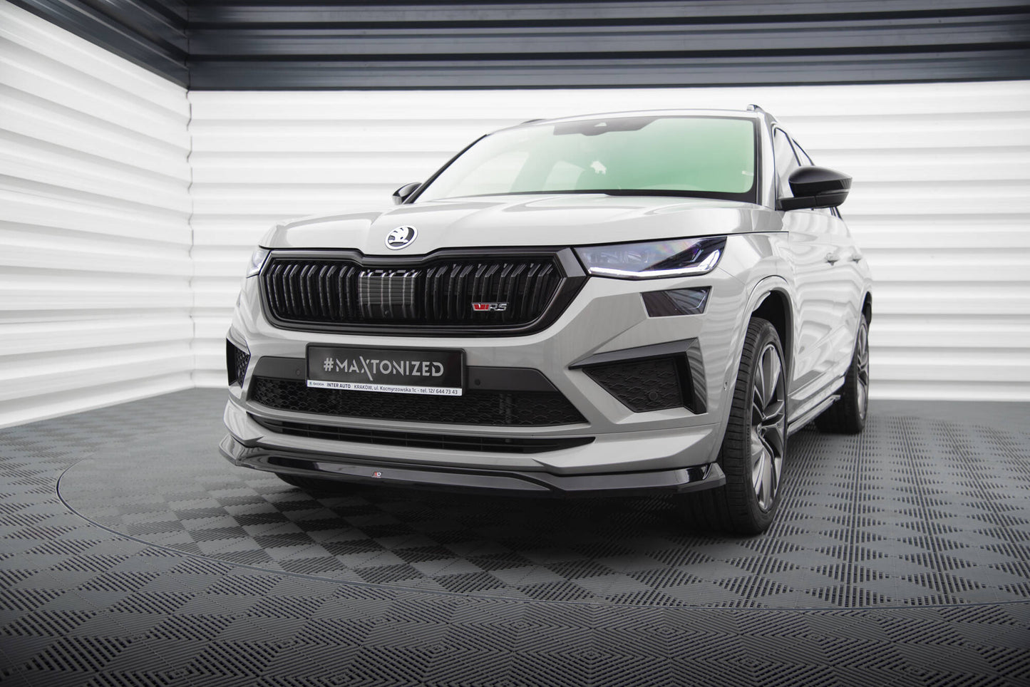 Front Ansatz V.2 für Skoda Kodiaq RS Mk1 Facelift schwarz Hochglanz