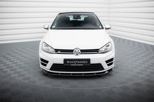 Front Ansatz V.6 für VW Golf R / R-Line Mk7 schwarz Hochglanz