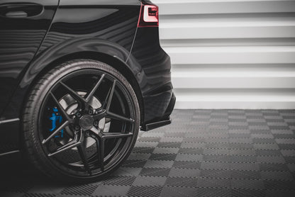 Heck Ansatz Flaps Diffusor V.2 für VW Golf R Mk8 Facelift schwarz Hochglanz