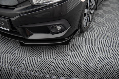 Front Stoßstange Flaps für Honda Civic Limousine Mk10 schwarz Hochglanz