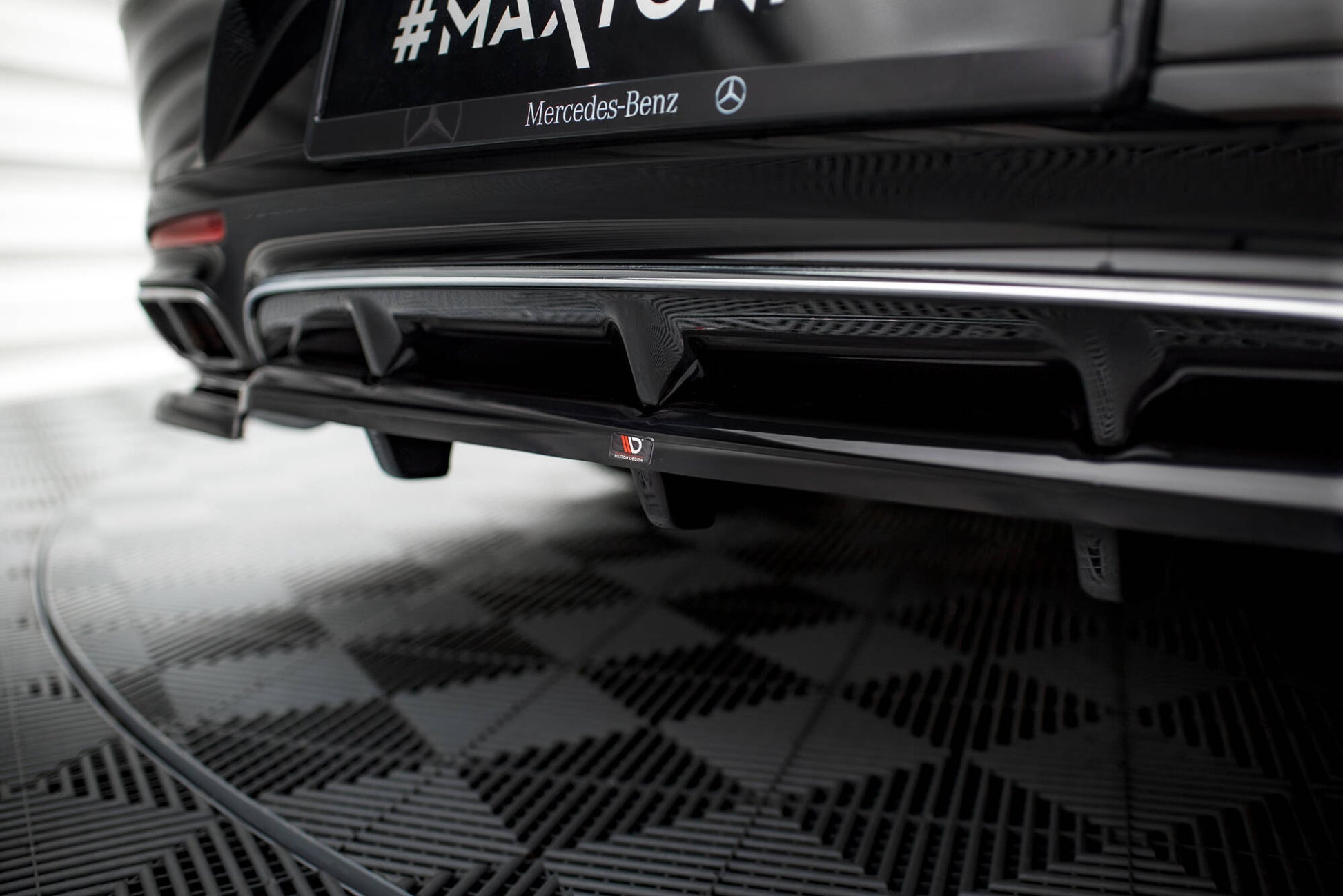 Mittlerer Cup Diffusor DTM Look Heck Ansatz für Mercedes-Benz S Coupe AMG-Line C217 Facelift schwarz Hochglanz