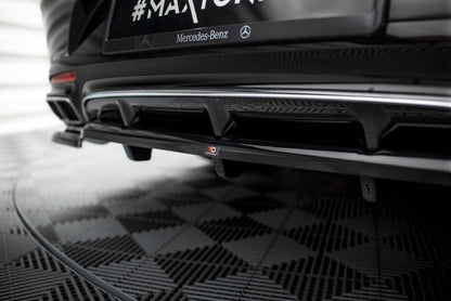 Mittlerer Cup Diffusor DTM Look Heck Ansatz für Mercedes-Benz S Coupe AMG-Line C217 Facelift schwarz Hochglanz