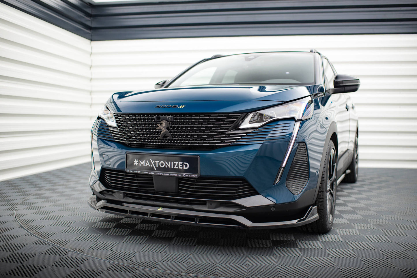 Front Ansatz für Peugeot 3008 GT-Line Mk2 Facelift schwarz Hochglanz