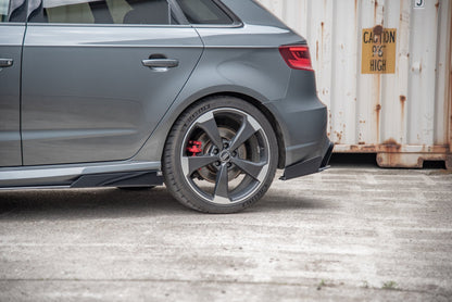 Street Pro Heck Ansatz Flaps Diffusor + Flaps für Audi RS3 8V Sportback schwarz Hochglanz