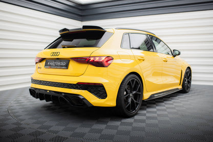 Spoiler CAP 3D für Audi RS3 / S3 / A3 S-Line Sportback 8Y schwarz Hochglanz
