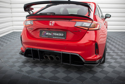 Street Pro Heck Ansatz Flaps Diffusor +Flaps für Honda Civic Type-R Mk 11 schwarz Hochglanz