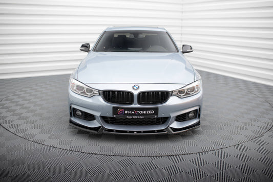Front Ansatz V.4 für BMW 4er Coupe / Gran Coupe / Cabrio M-Paket F32 / F36 / F33 schwarz Hochglanz