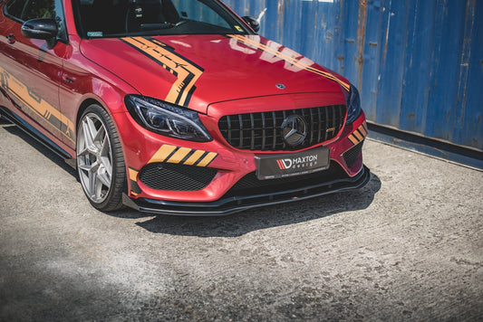 Street Pro Front Ansatz für + Flaps für Mercedes-AMG C43 Coupe C205 schwarz Hochglanz