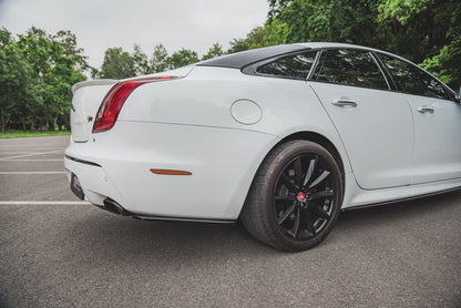 Heck Ansatz Flaps Diffusor für Jaguar XJ R-Sport X351 Facelift schwarz Hochglanz