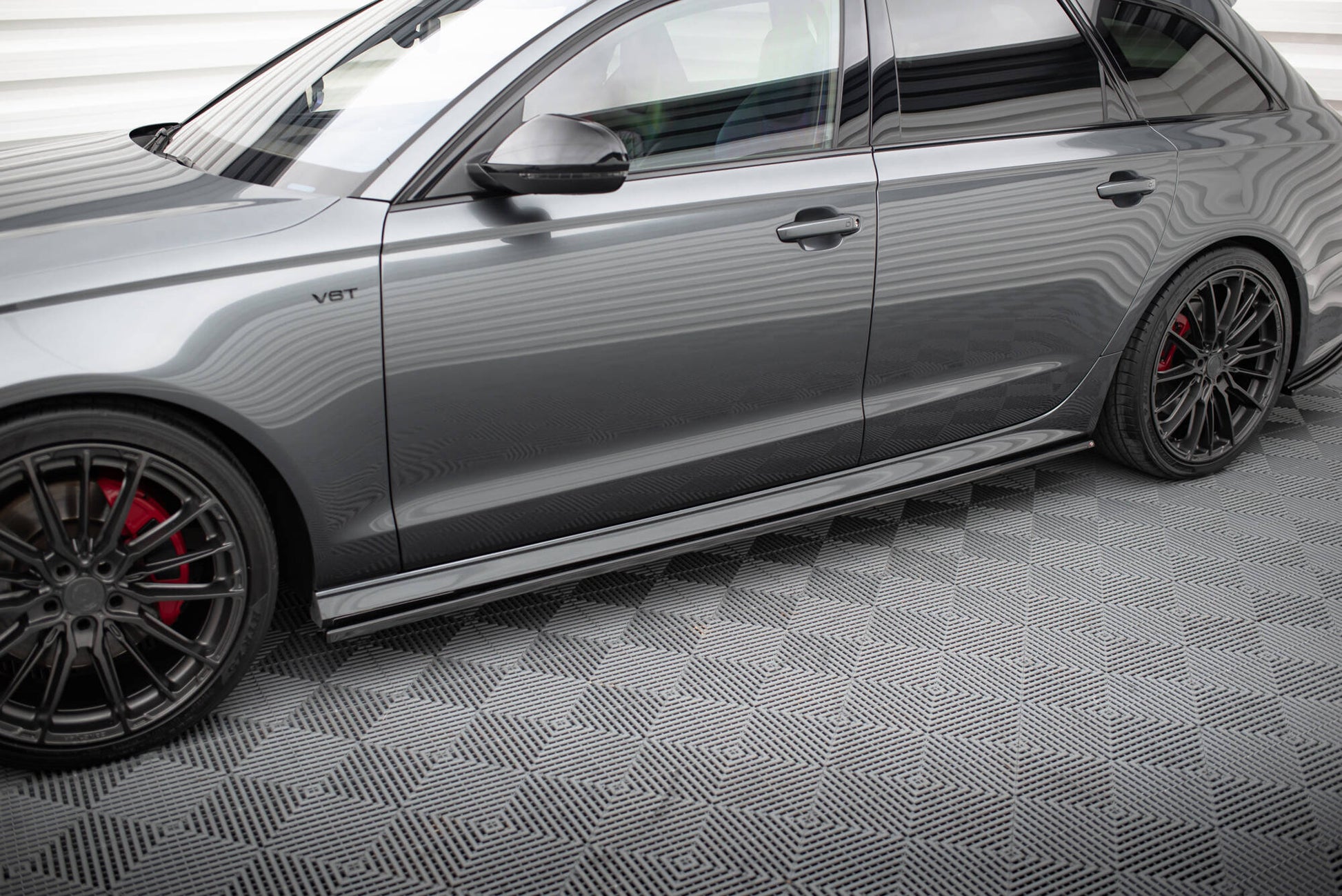 Dokładki Progów Audi S6 / A6 S-Line / A6 C7 FL  schwarz Hochglanz