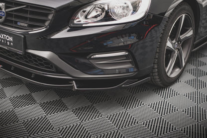 Front Ansatz V.1 für Volvo S60 R-Design Mk2 Facelift schwarz Hochglanz