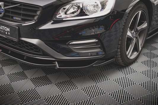 Front Ansatz V.1 für Volvo S60 R-Design Mk2 Facelift schwarz Hochglanz