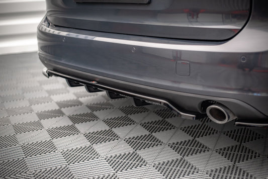 Mittlerer Cup Diffusor DTM Look Heck Ansatz für V.1 Volvo V90 Mk2 schwarz Hochglanz