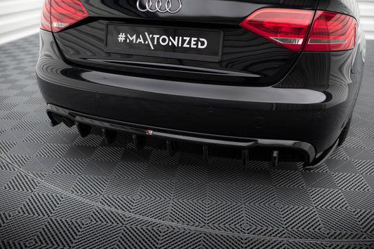 Diffusor Heck Ansatz für Audi A4 B8 (Doppelauspuff li.)