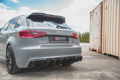Diffusor Heck Ansatz für Audi RS3 8V Sportback schwarz Hochglanz
