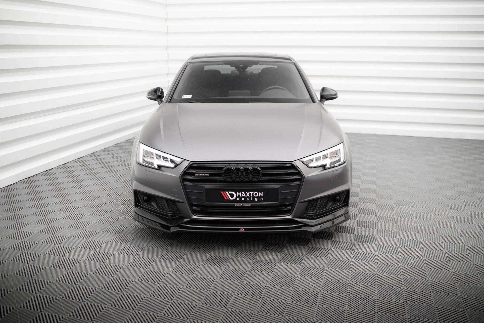 Front Ansatz V.4 für Audi S4 / A4 S-Line B9 schwarz Hochglanz