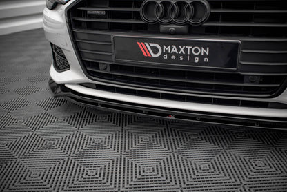 Front Ansatz V.3 für Audi A6 C8 schwarz Hochglanz