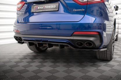 Mittlerer Cup Diffusor DTM Look Heck Ansatz für Maserati Levante GTS Mk1 schwarz Hochglanz