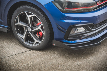 Street Pro Front Ansatz für +Flaps für Volkswagen Polo GTI Mk6 schwarz Hochglanz