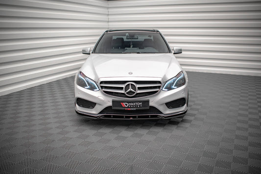 Front Ansatz V.2 für Mercedes-Benz E AMG-Line Limousine W212 Facelift schwarz Hochglanz