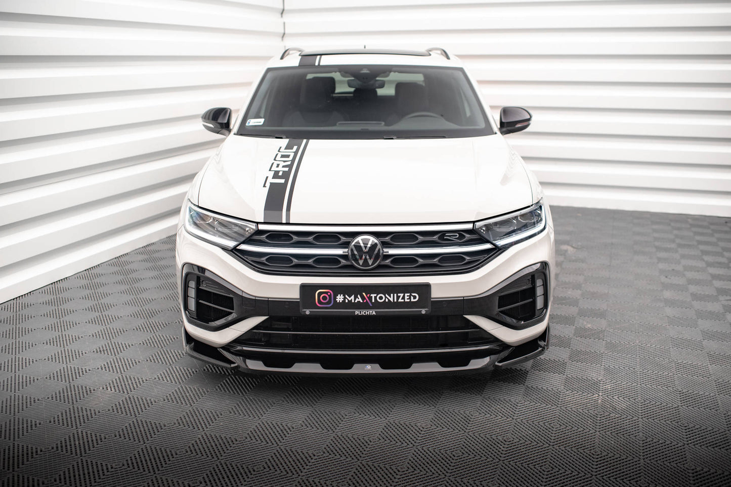 Front Ansatz V.2 für VW T-Roc R / R-Line Mk1 Facelift schwarz Hochglanz