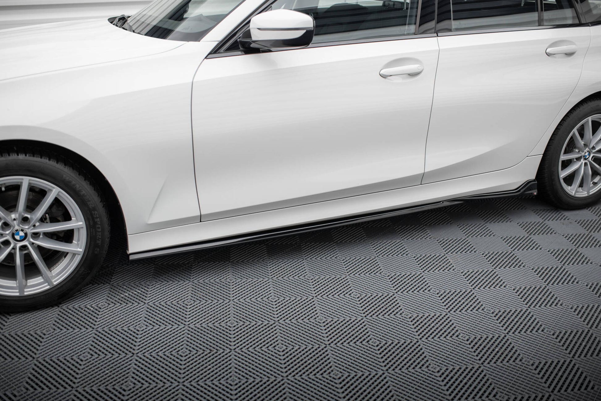 Seitenschweller Ansatz für BMW 3er Limousine / Touring G20 / G21 Facelift schwarz Hochglanz