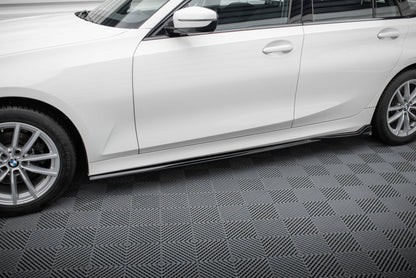 Seitenschweller Ansatz für BMW 3er Limousine / Touring G20 / G21 Facelift schwarz Hochglanz