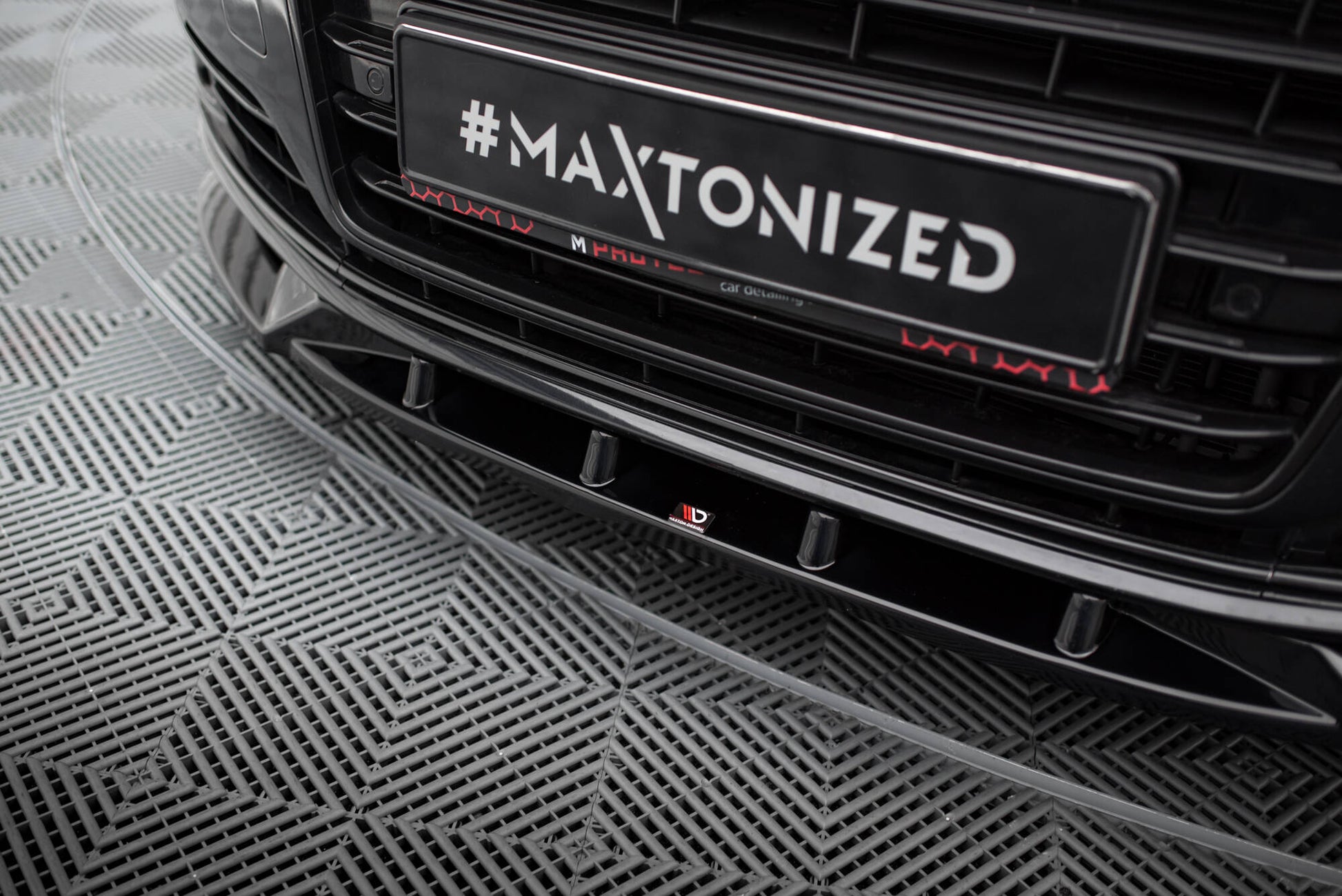 Front Ansatz für Audi A8 D4 Facelift schwarz Hochglanz