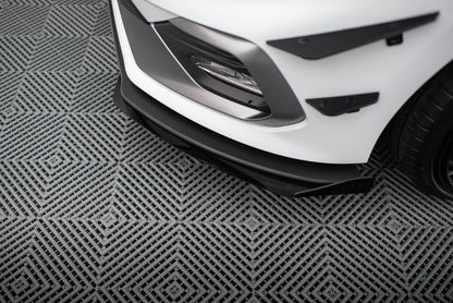 Street Pro Front Ansatz für für + Front Stoßstangen Racing Flaps passend für Ford Fiesta Mk8 ST / ST-Line schwarz Hochglanz