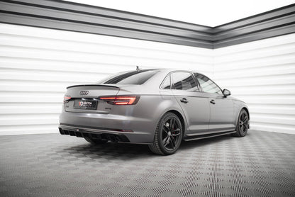 Spoiler CAP V.2 für Audi S4 / A4 Standard / S-Line / Competition Limousine B9 / B9 Facelift schwarz Hochglanz