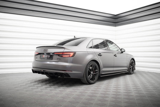 Spoiler CAP V.2 für Audi S4 / A4 Standard / S-Line / Competition Limousine B9 / B9 Facelift schwarz Hochglanz