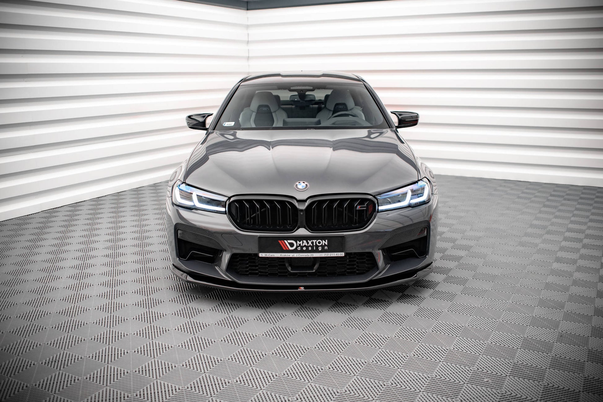 Front Ansatz V.3 für BMW M5 F90 Facelift schwarz Hochglanz