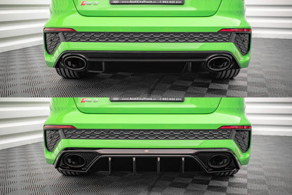 Diffusor Heck Ansatz für Audi RS3 8Y schwarz Hochglanz