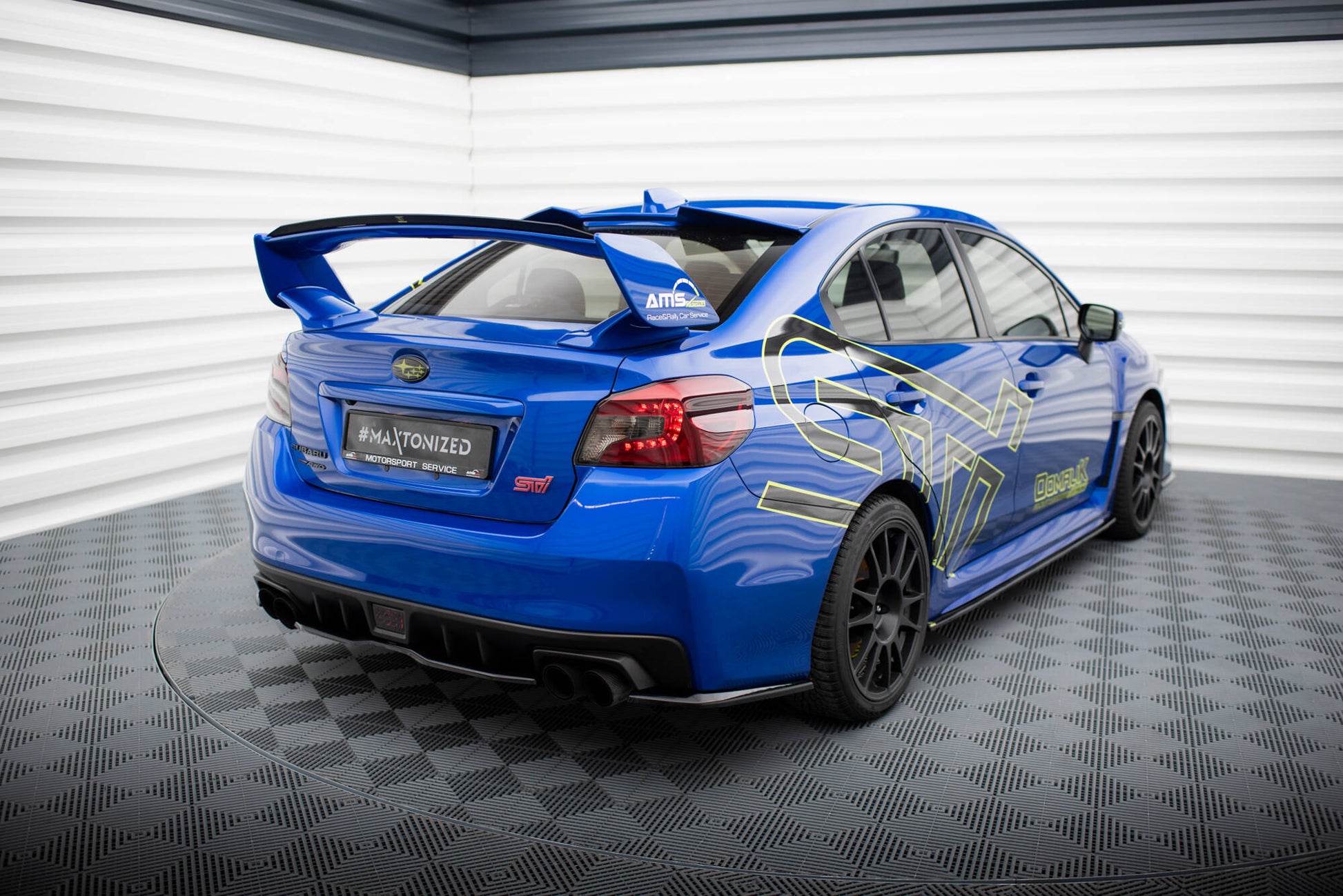 Heck Ansatz Flaps Diffusor V.2 für Subaru WRX STI Mk1  schwarz Hochglanz