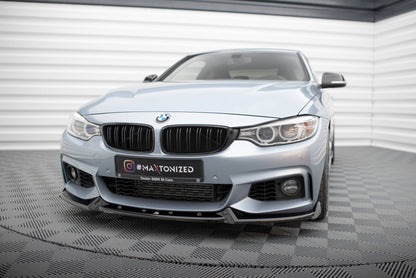 Front Ansatz V.4 für BMW 4er Coupe / Gran Coupe / Cabrio M-Paket F32 / F36 / F33 schwarz Hochglanz