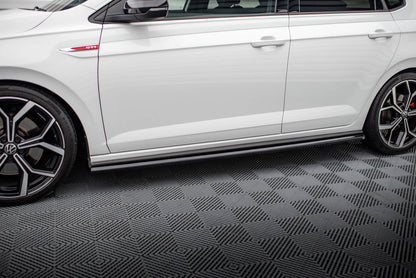 Seitenschweller Ansatz für VW Polo GTI Mk6 Facelift schwarz Hochglanz