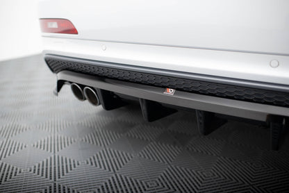 Mittlerer Cup Diffusor DTM Look Heck Ansatz für Audi Q3 S-line 8U schwarz Hochglanz