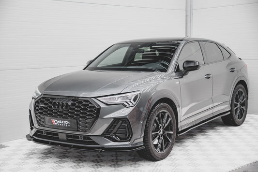Front Ansatz V.1 für Audi Q3 Sportback S-Line schwarz Hochglanz