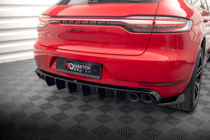 Diffusor Heck Ansatz für Porsche Macan Mk1  schwarz Hochglanz