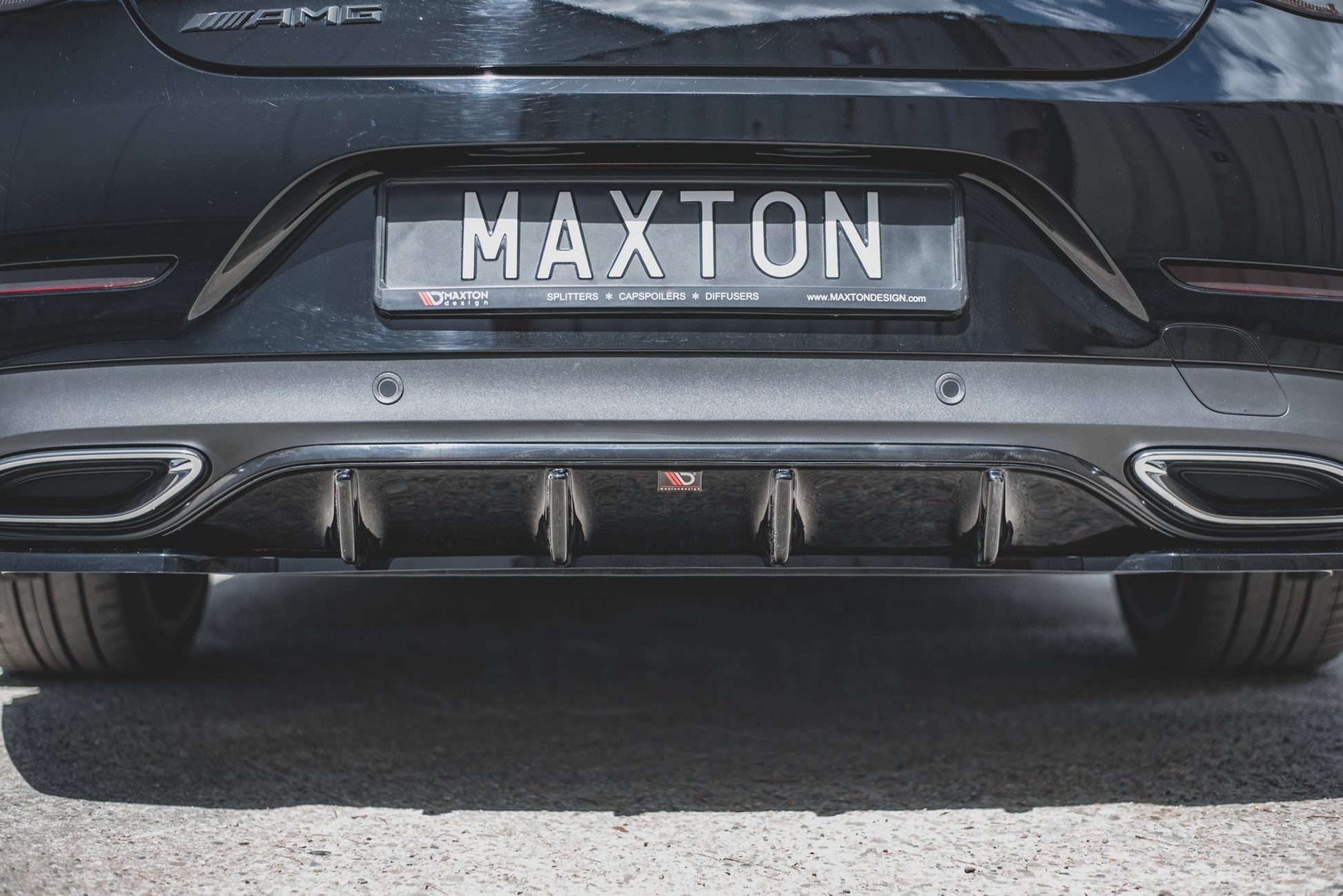 Diffusor Heck Ansatz für Mercedes-Benz CLS AMG-Line C257 schwarz Hochglanz