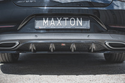 Diffusor Heck Ansatz für Mercedes-Benz CLS AMG-Line C257 schwarz Hochglanz