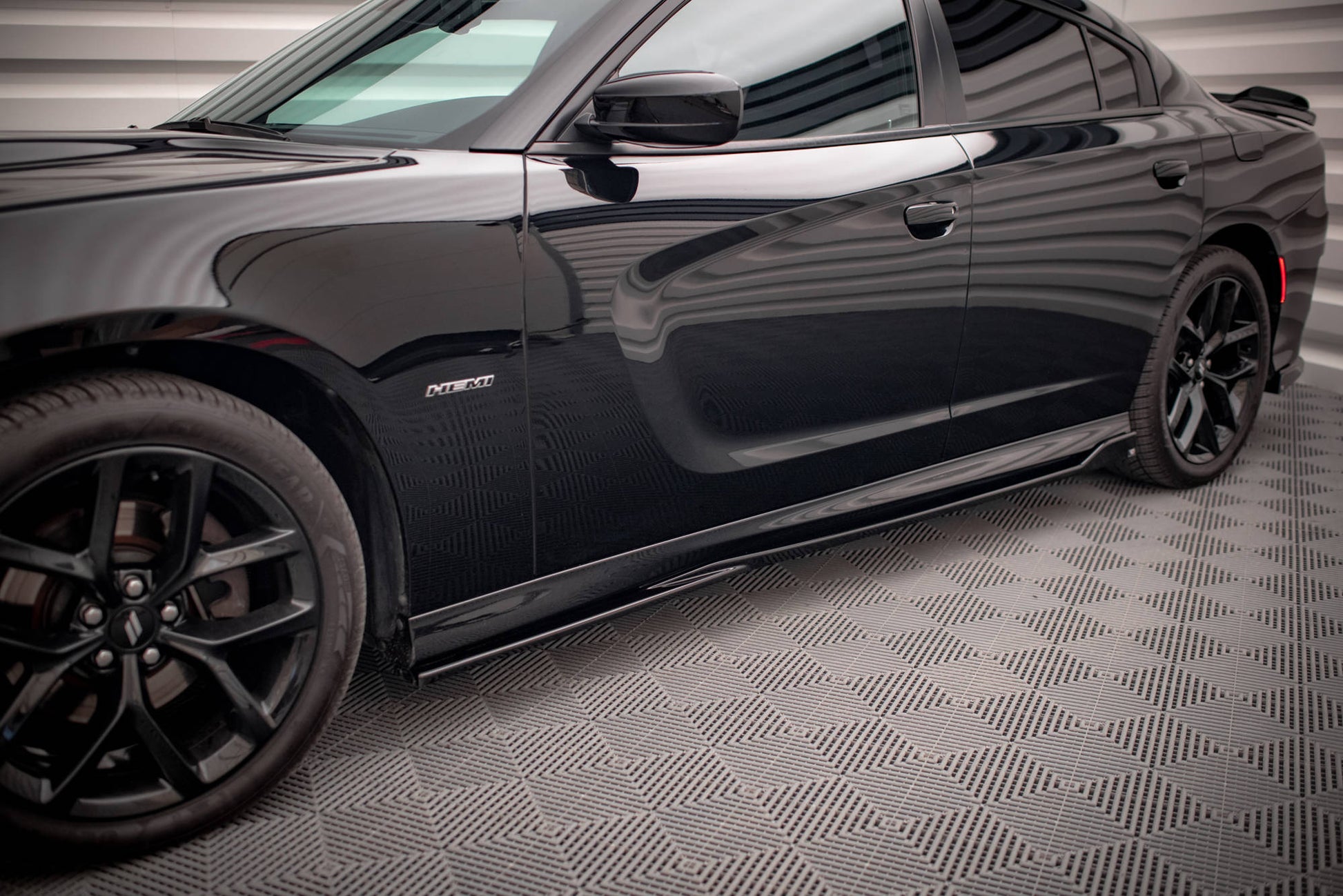 Seitenschweller Ansatz für Dodge Charger SRT Mk7 Facelift schwarz matt