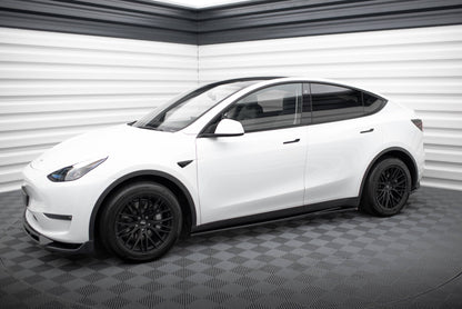 Seitenschweller Ansatz für V.1 für Tesla Model Y schwarz Hochglanz