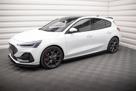 Seitenschweller Ansatz für V.3 für Ford Focus ST / ST-Line Mk4 Facelift schwarz Hochglanz