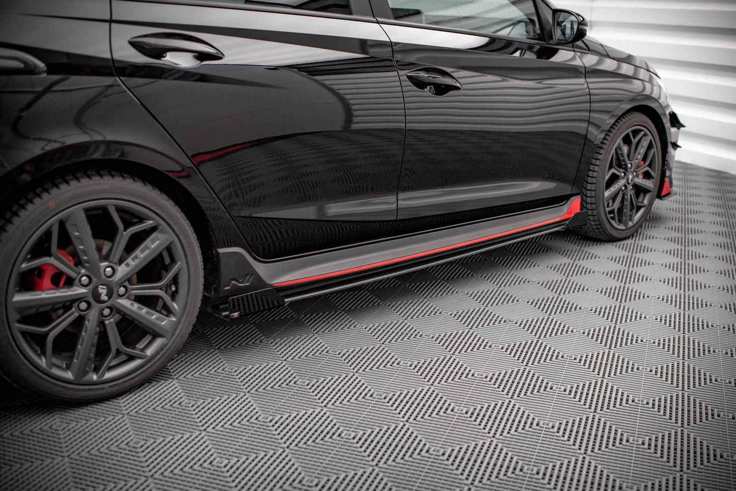 Seitenschweller Flaps für Hyundai I20 N Mk3 schwarz Hochglanz