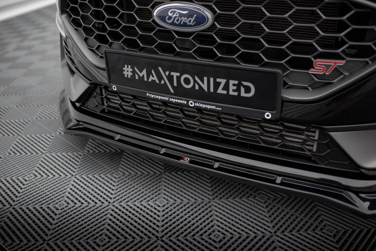 Front Ansatz V.4 für Ford Fiesta ST / ST-line Mk8 Facelift schwarz Hochglanz